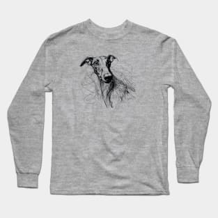 Greyhound ballpoint pen drawing Long Sleeve T-Shirt